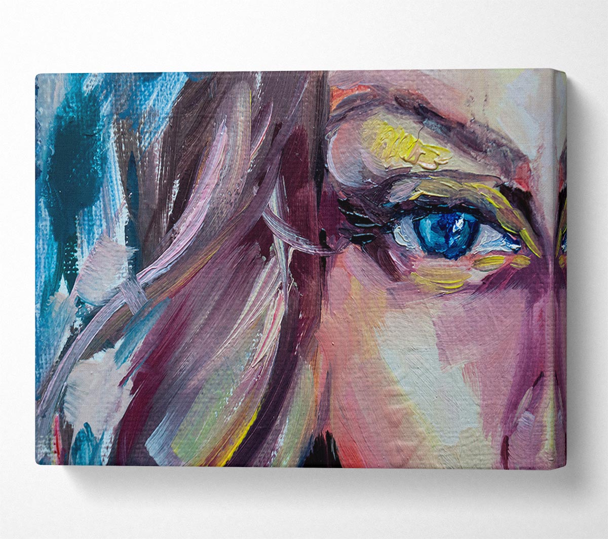 Clsoe up face textured paints Canvas Wall Art