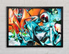 Awesome Graffiti art in space Framed Wall Art