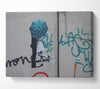 Kissing under the umbrella graffiti Canvas Wall Art