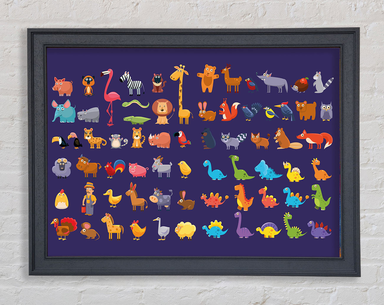 Collection of kids cartoons Framed Wall Art