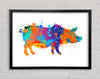 Colour splash Pig Framed Wall Art