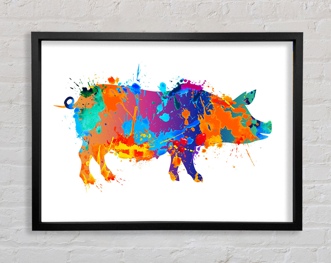 Colour splash Pig Framed Wall Art