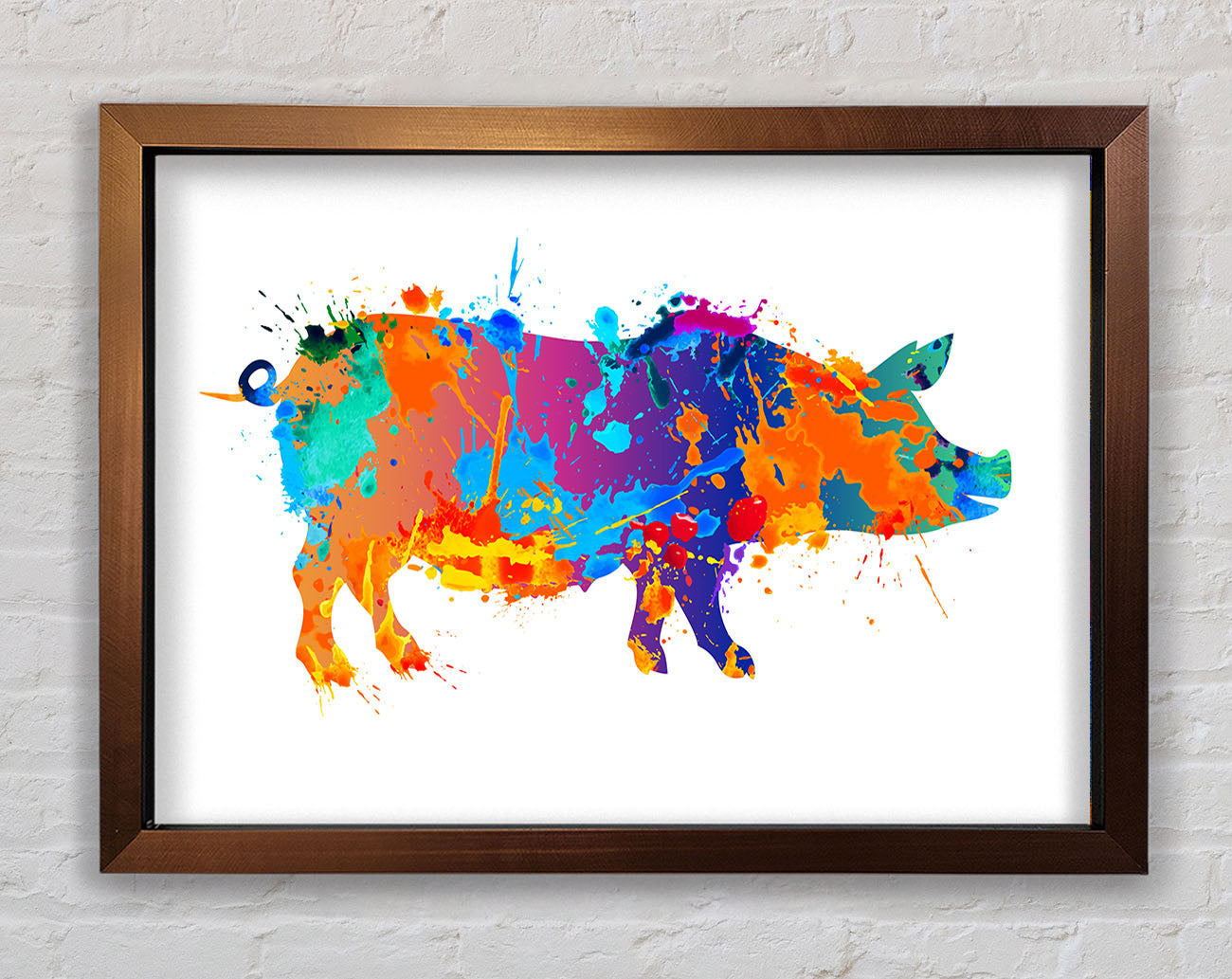 Colour splash Pig Framed Wall Art