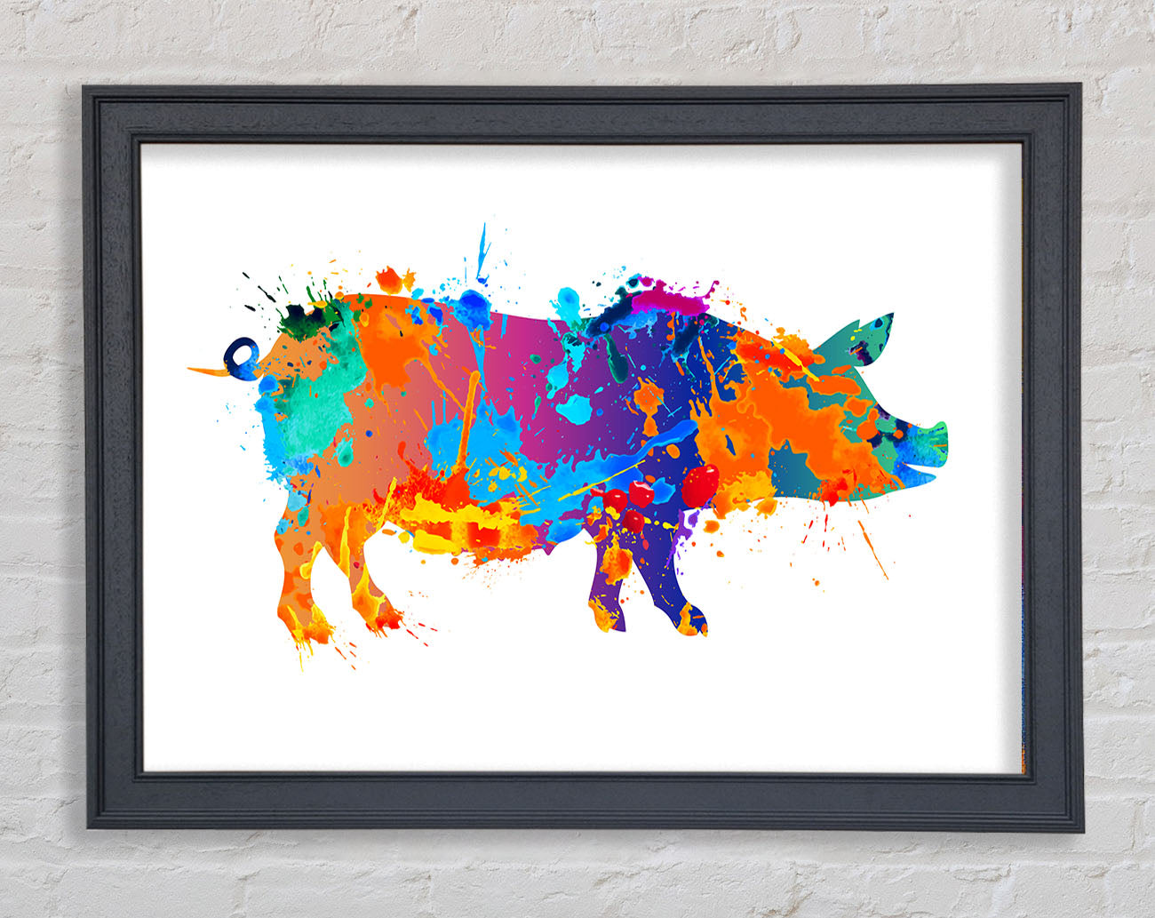 Colour splash Pig Framed Wall Art