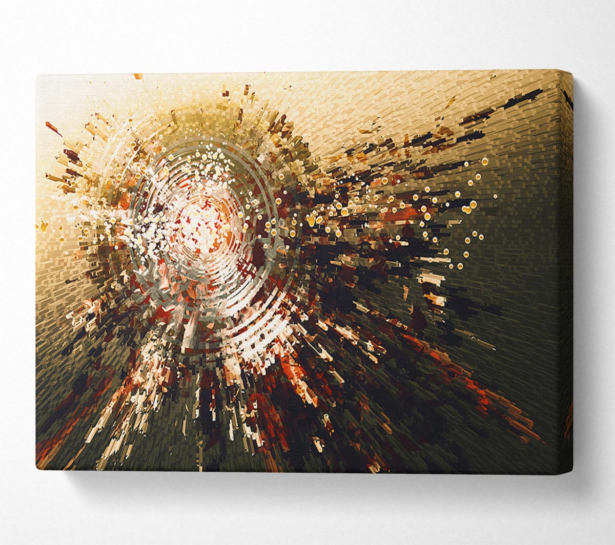 Circular explosion of cubes Canvas Wall Art