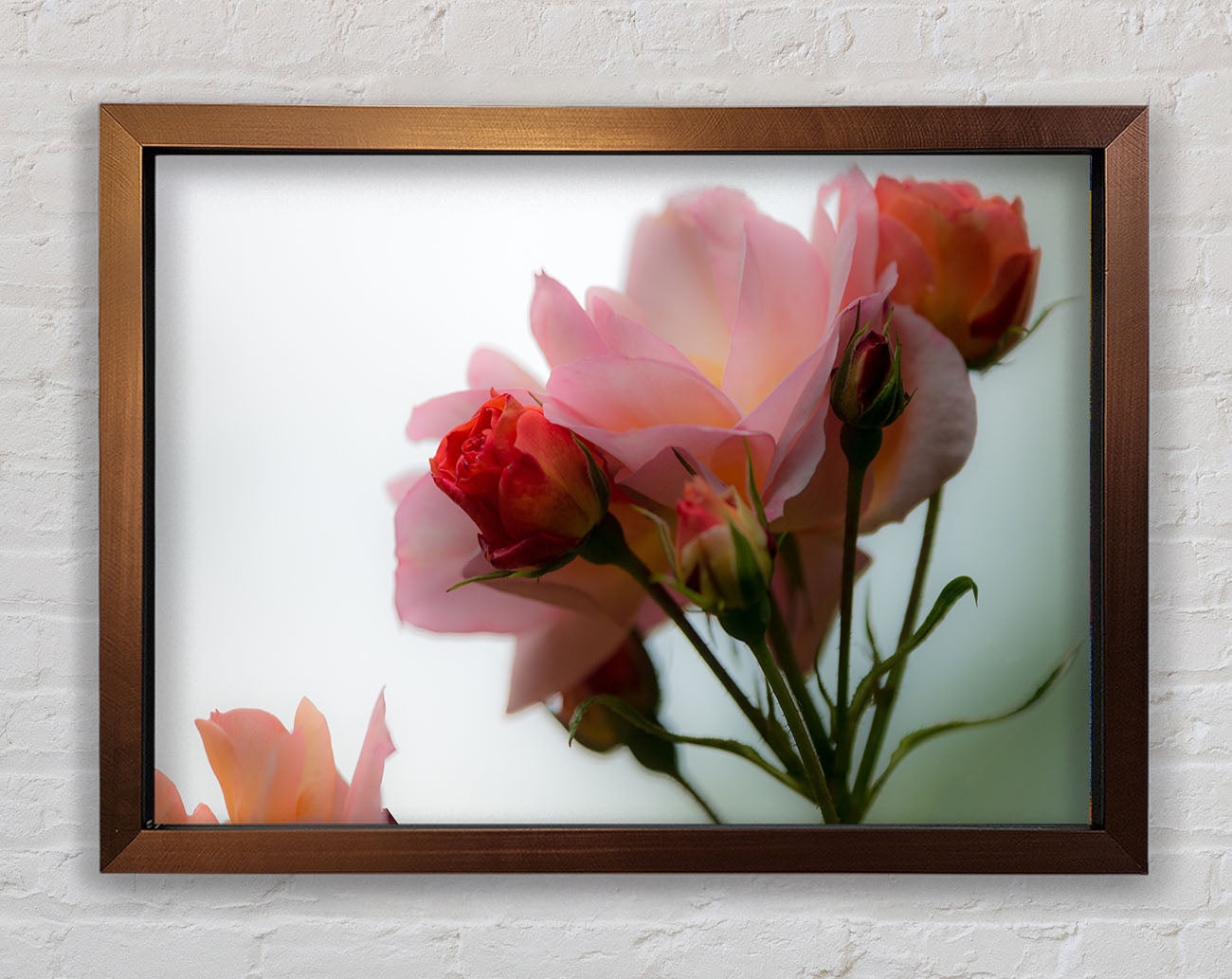 An array of pink flowers Framed Wall Art