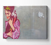 Woman hugging the spray can Canvas Wall Art
