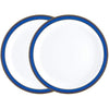 Denby - Imperial Blue Dinner Plates Set of 2 - Dishwasher Microwave Safe Crockery 26.5cm - Blue, White Ceramic Stoneware Tableware - Chip & Crack Resistant Large Plates