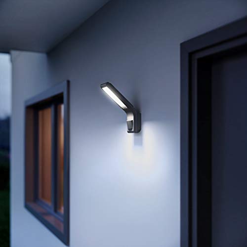 Steinel 12052 LED Floodlight XLED Slim S Anthracite, Security Lighting, 7.2 W and 648 lm, 160 Motion Detector, warm white