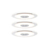 Paulmann Premium Whirl 3 x 4.9 W Recessed Ceiling Spotlight Set, Warm White, Satin Aluminium, Dimmable, IP23, 12 x 12 x 1 cm, Living Room