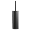 Toilet Bowl Brush and Holder, Stainless Steel Handle Toilet Cleaner Brush with Lid and Durable Scrubbing Bristles for Bathroom Cleaning (Black -