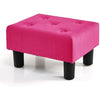 BRIAN & DANY Small Foot Stool, Velvet Footstool with Legs, Footstools for Living Room, Ottoman Footrest Extra Seating for Entryway, Rose Red