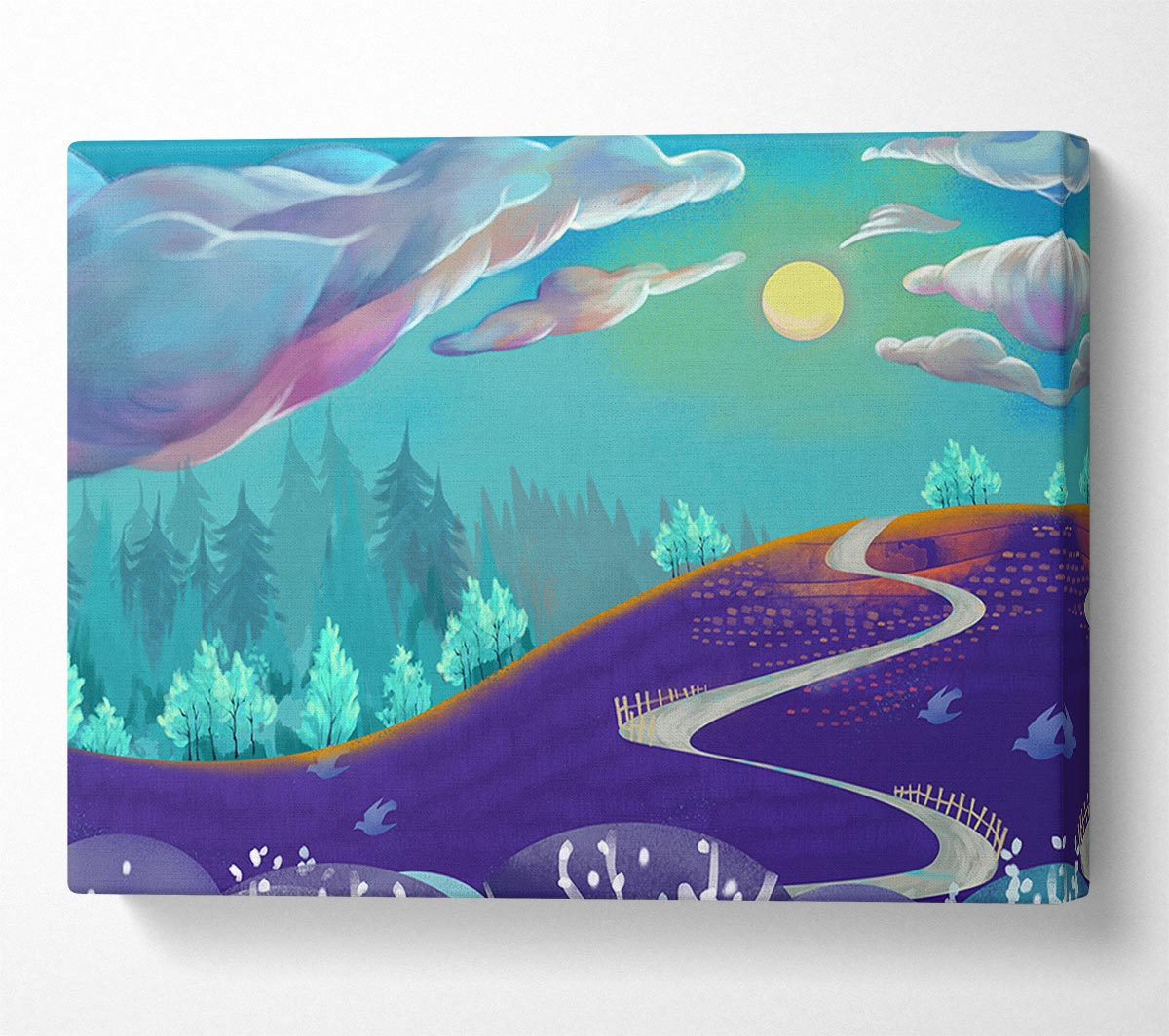 The Road To Pastel Skies Canvas Wall Art