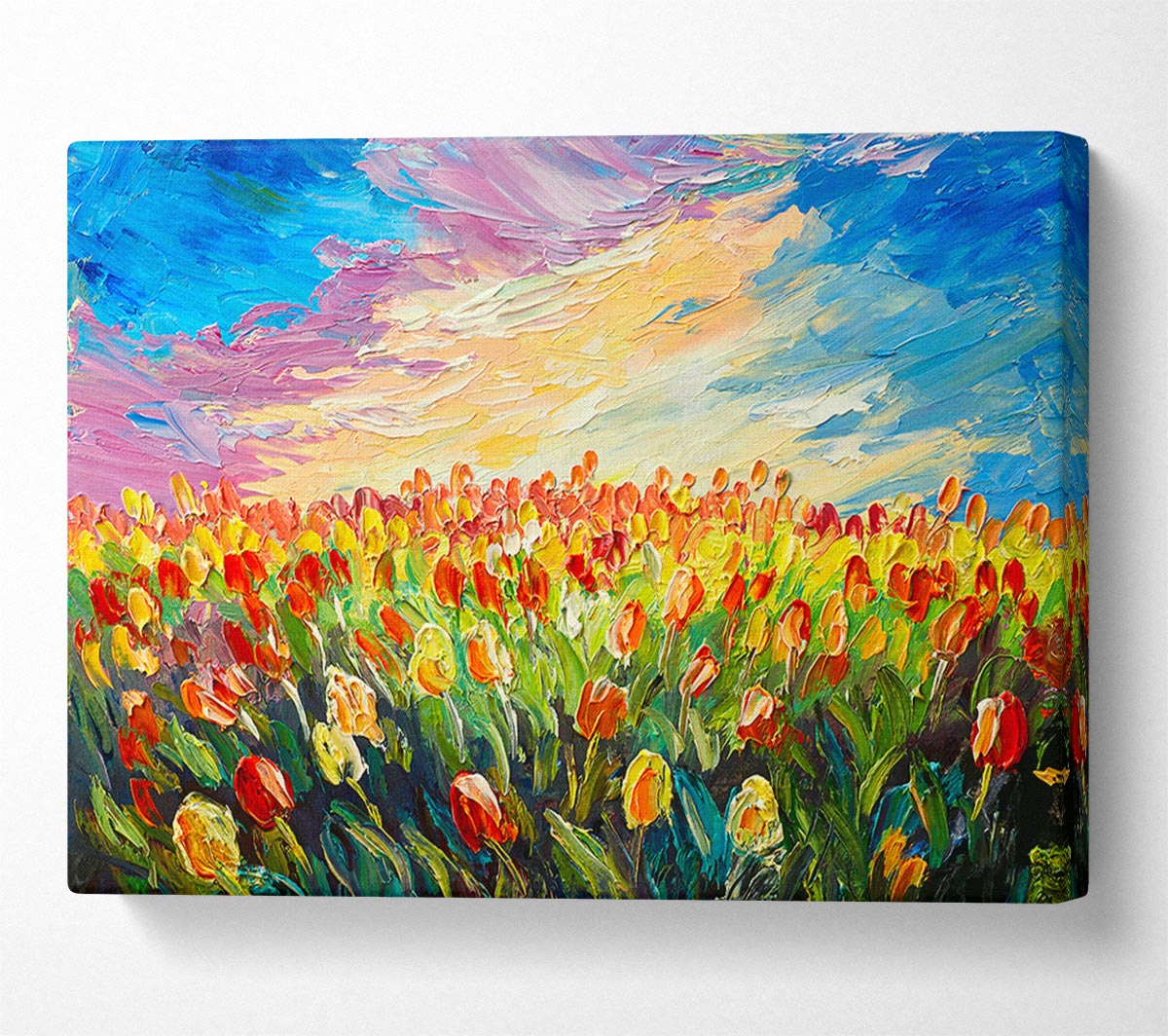 Field Of Stunning Tulips Canvas Wall Art
