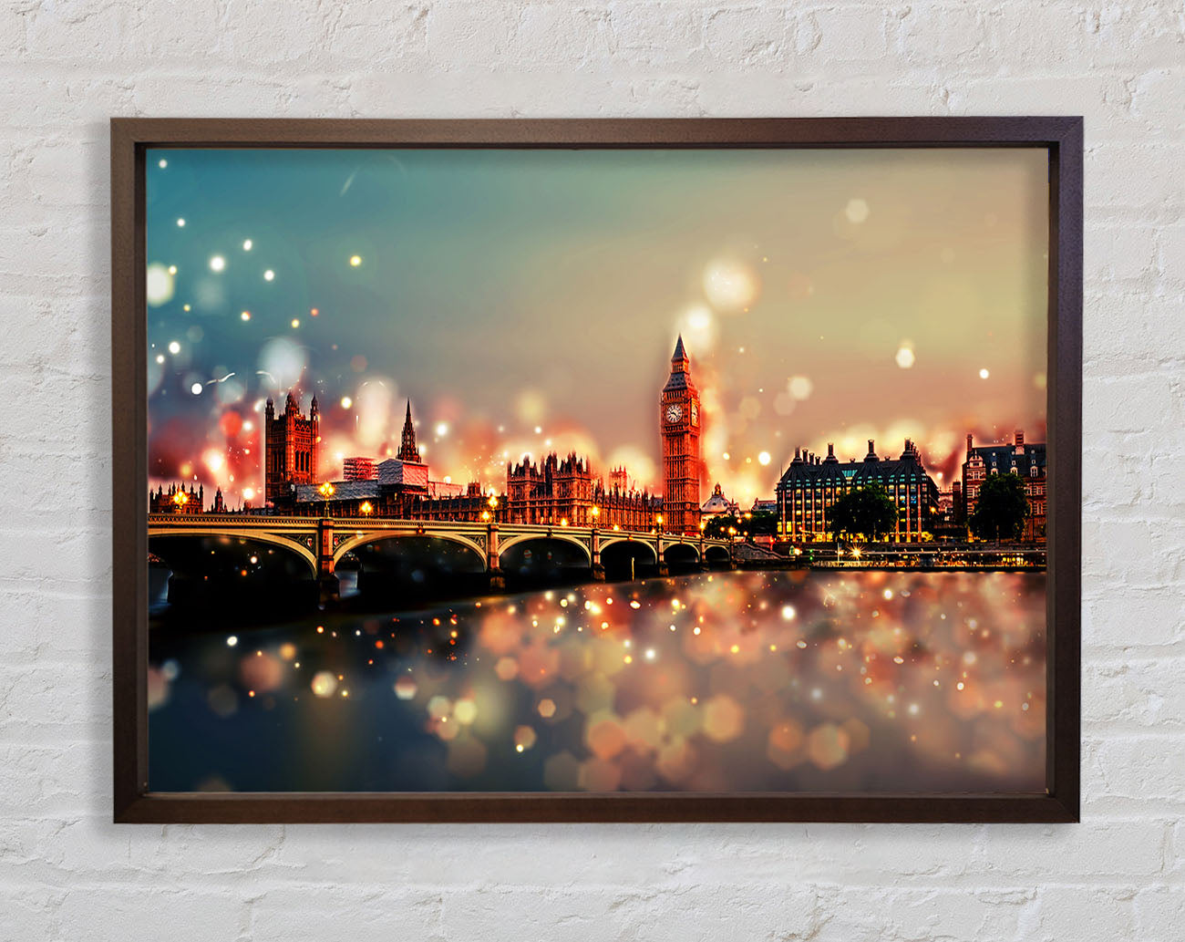 Bokeh London Houses Of Parliament Framed Wall Art