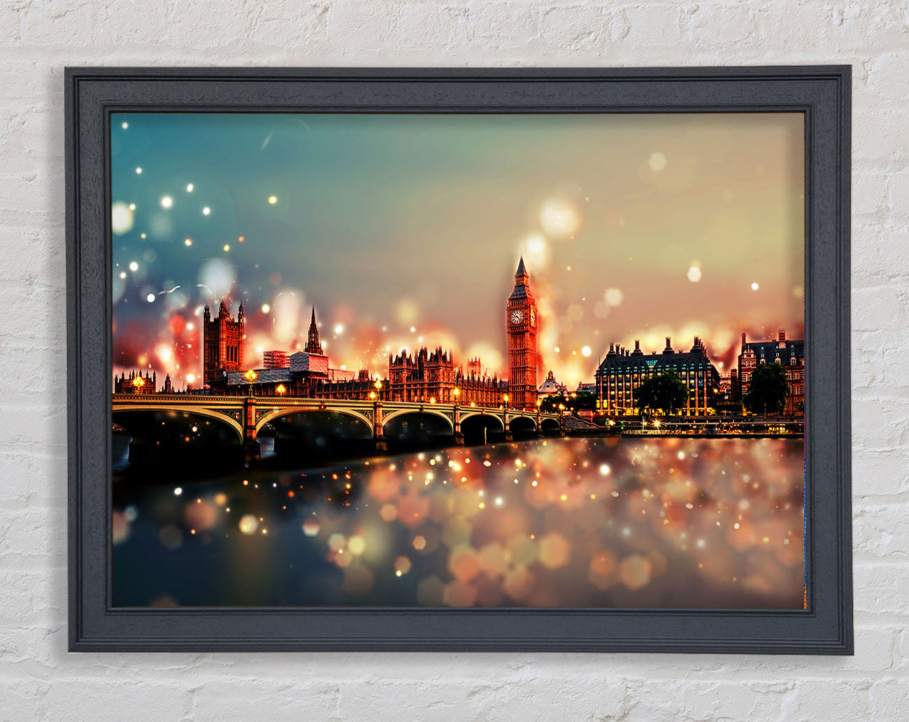 Bokeh London Houses Of Parliament Framed Wall Art