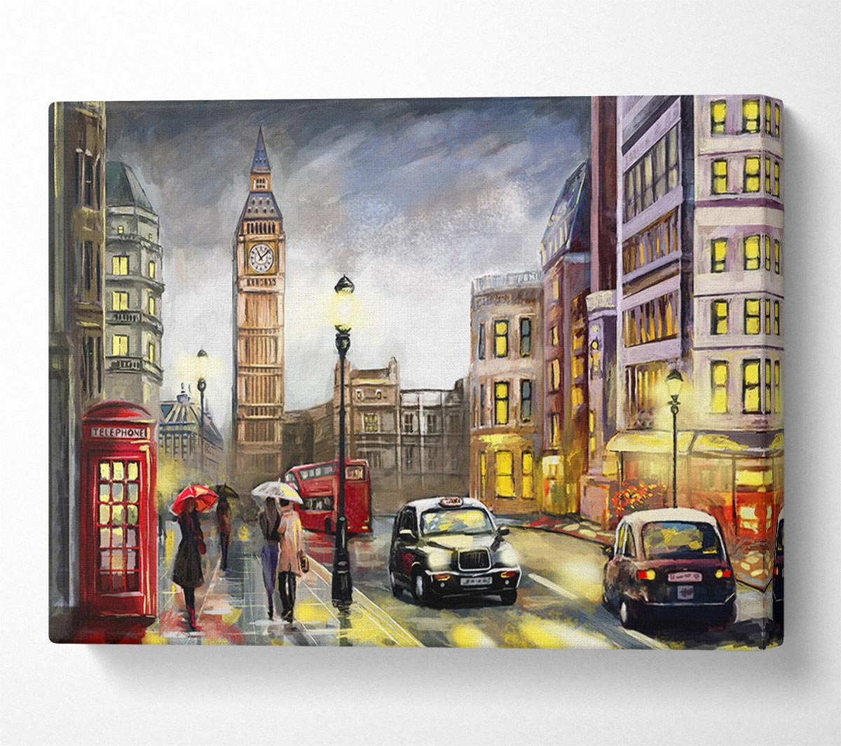 City London At Dusk Canvas Wall Art