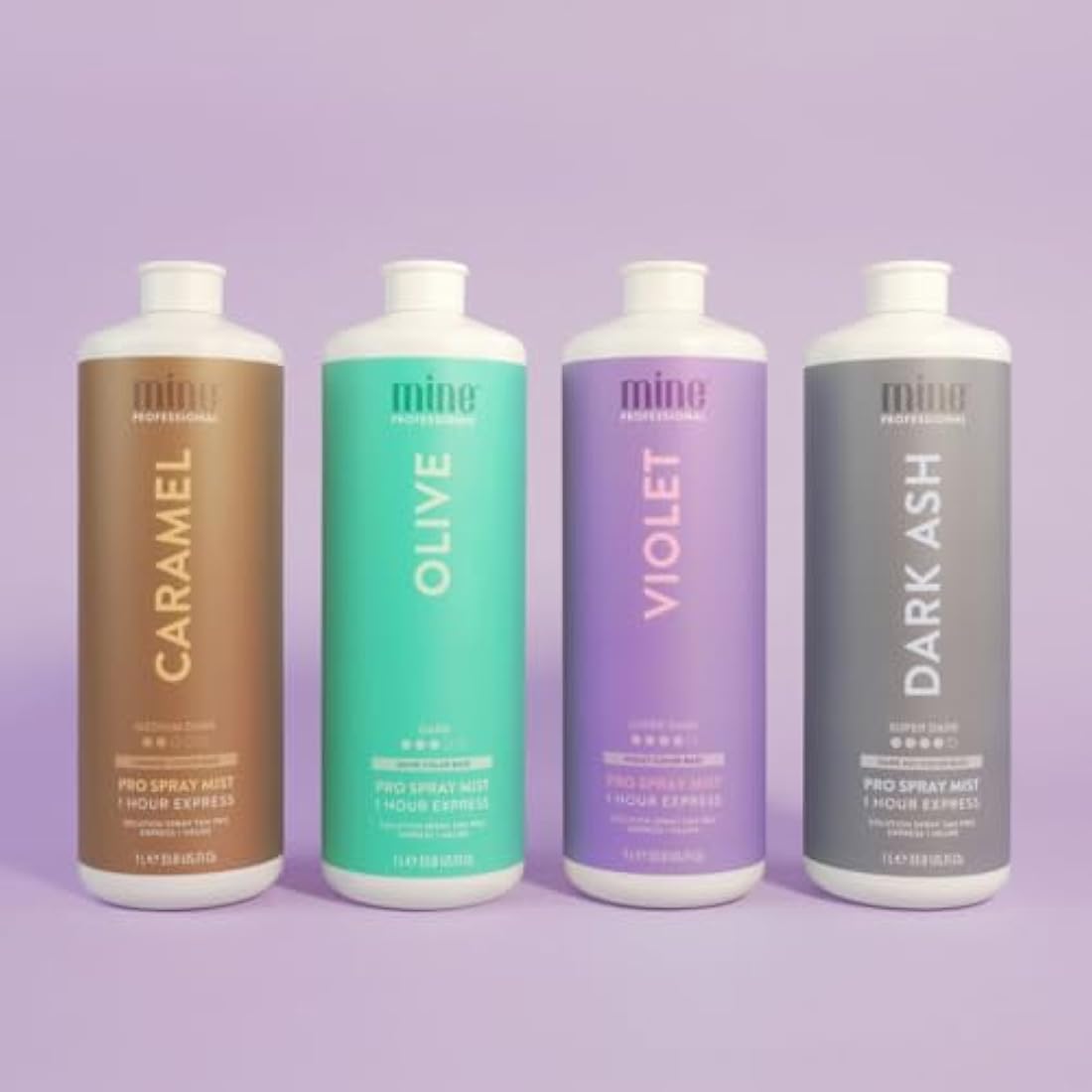 MineTan Professional Spray Tan Solution | Dark Ash - Rapid Express Fake Tanning Liquid, Fast Drying, a Cool, Super Dark Finish, Best Sunless Tanner, No Orange Tones, Salon Fomula, 33.8 Fl Oz