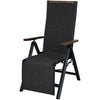 Grand patio Foldable Sun Lounger, Reclining Garden Chair, Aluminium Camping Chairs, Adjustable 6 Position High Backrest, Deck Chair for Garten, Outdoor, Poolside (Black)