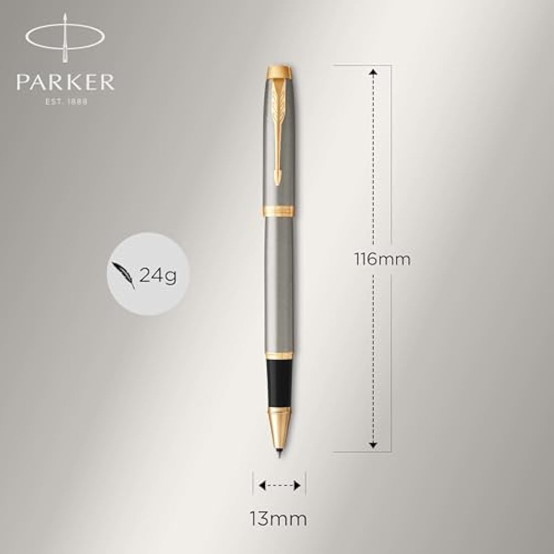Parker IM Rollerball Pen | Brushed Metal | Fine Point Black Ink