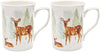 The Leonardo Collection Christmas Deer Family Fine Bone China Mug Set of 2