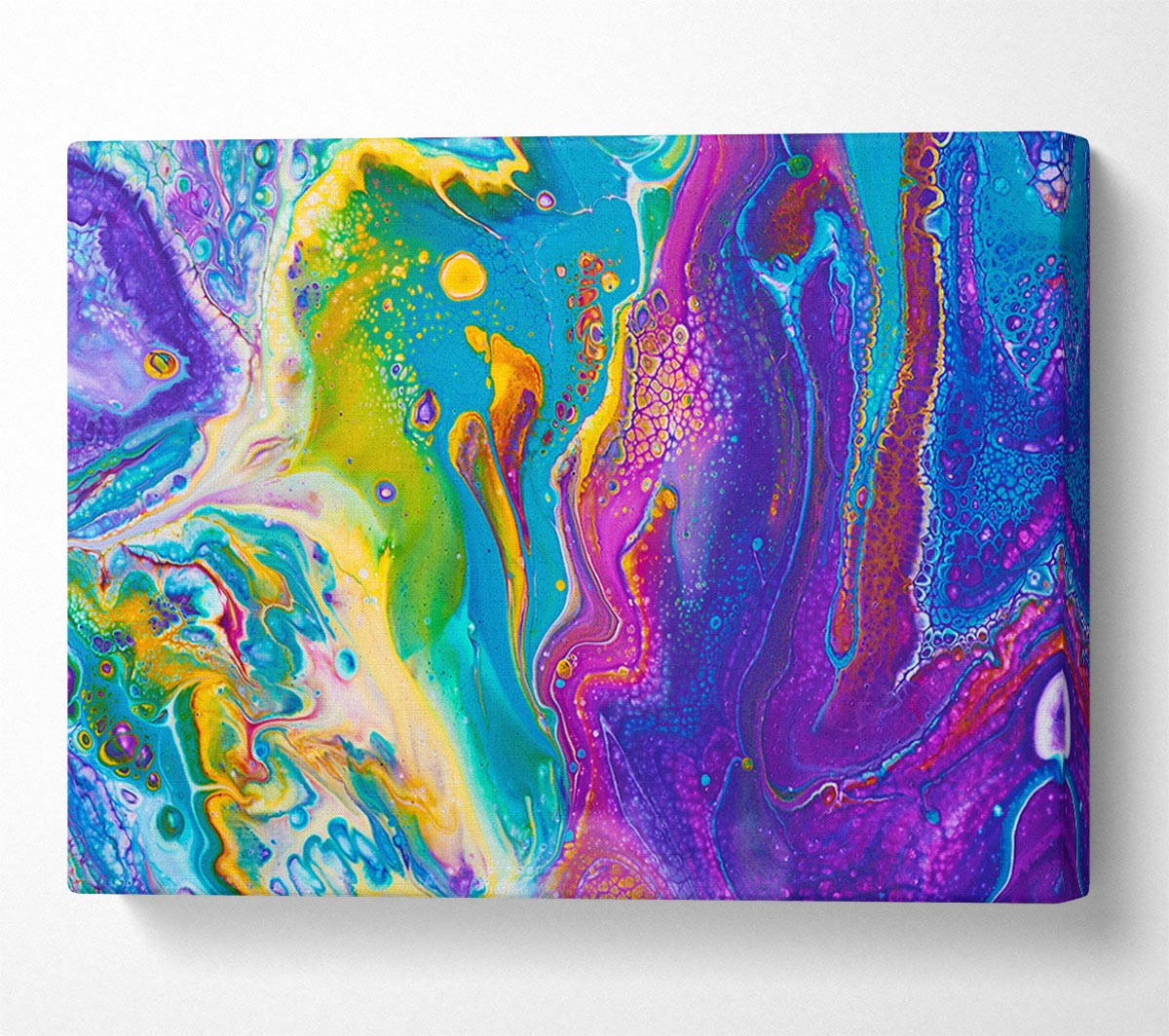 Multicoloured Swirls Of Oil Paint Canvas Wall Art