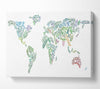 Leafy World Map Canvas Wall Art
