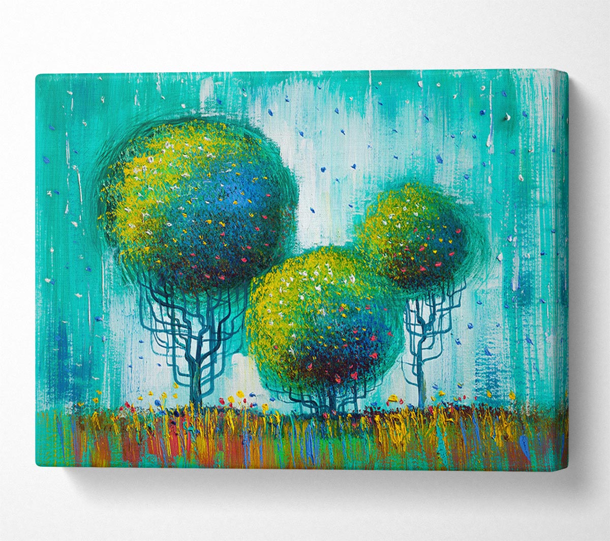 Three Round Trees Canvas Wall Art