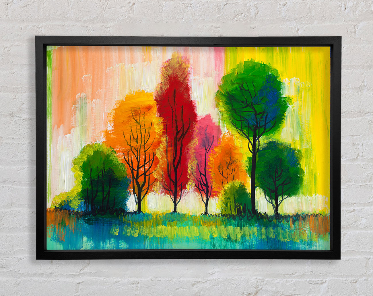 Autumn Vibrant Trees Framed Wall Art