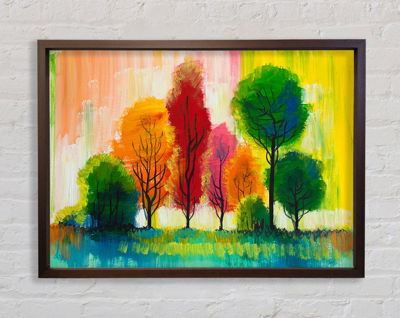 Autumn Vibrant Trees Framed Wall Art
