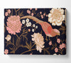 Pheasant And Flowers Canvas Wall Art