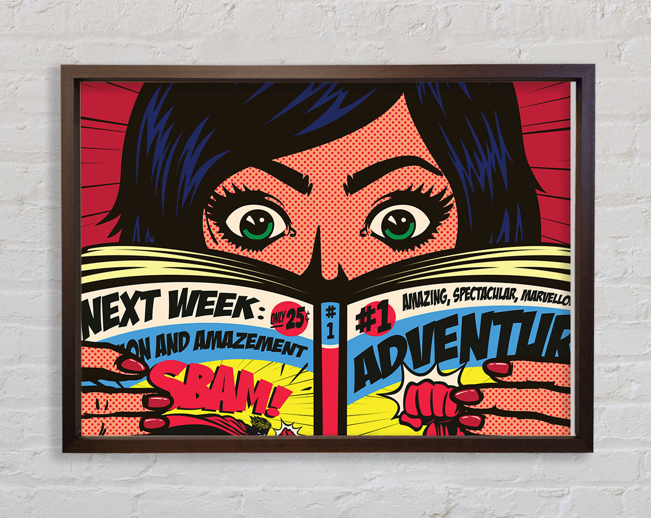 Comic Book Read Framed Wall Art