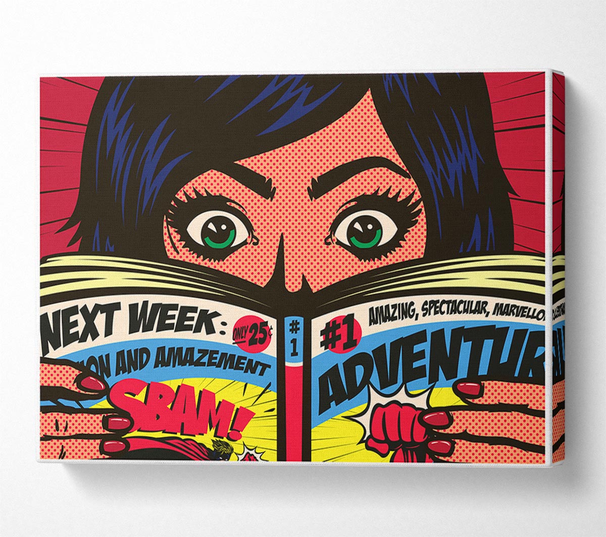 Comic Book Read Canvas Wall Art
