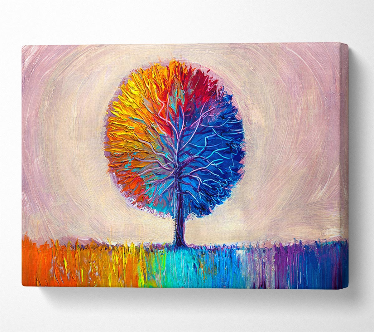 Lone Tree Rainbow Canvas Wall Art