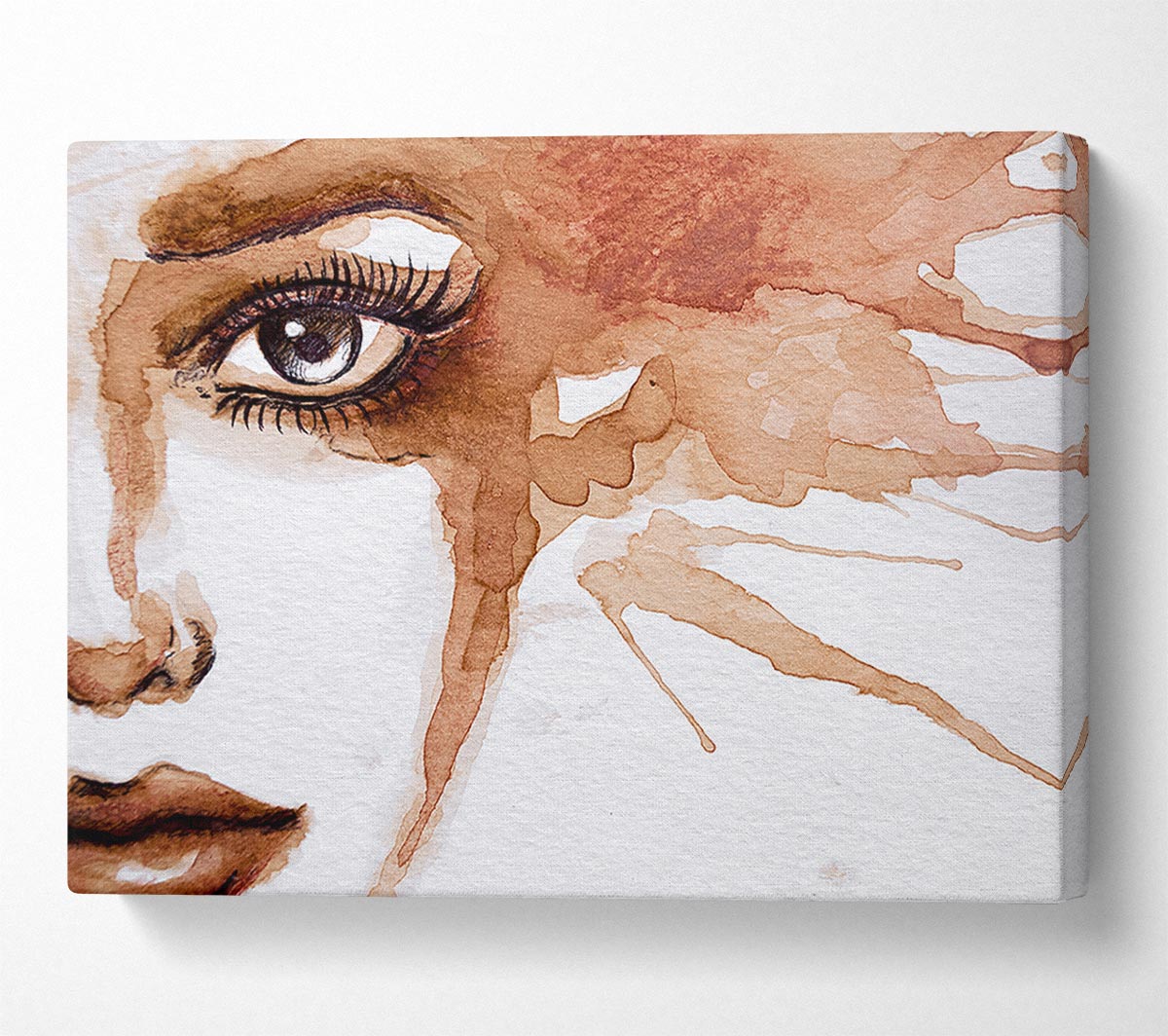 Watercolour Sepia Face Canvas Wall Art