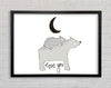Bear Family Moon Framed Wall Art