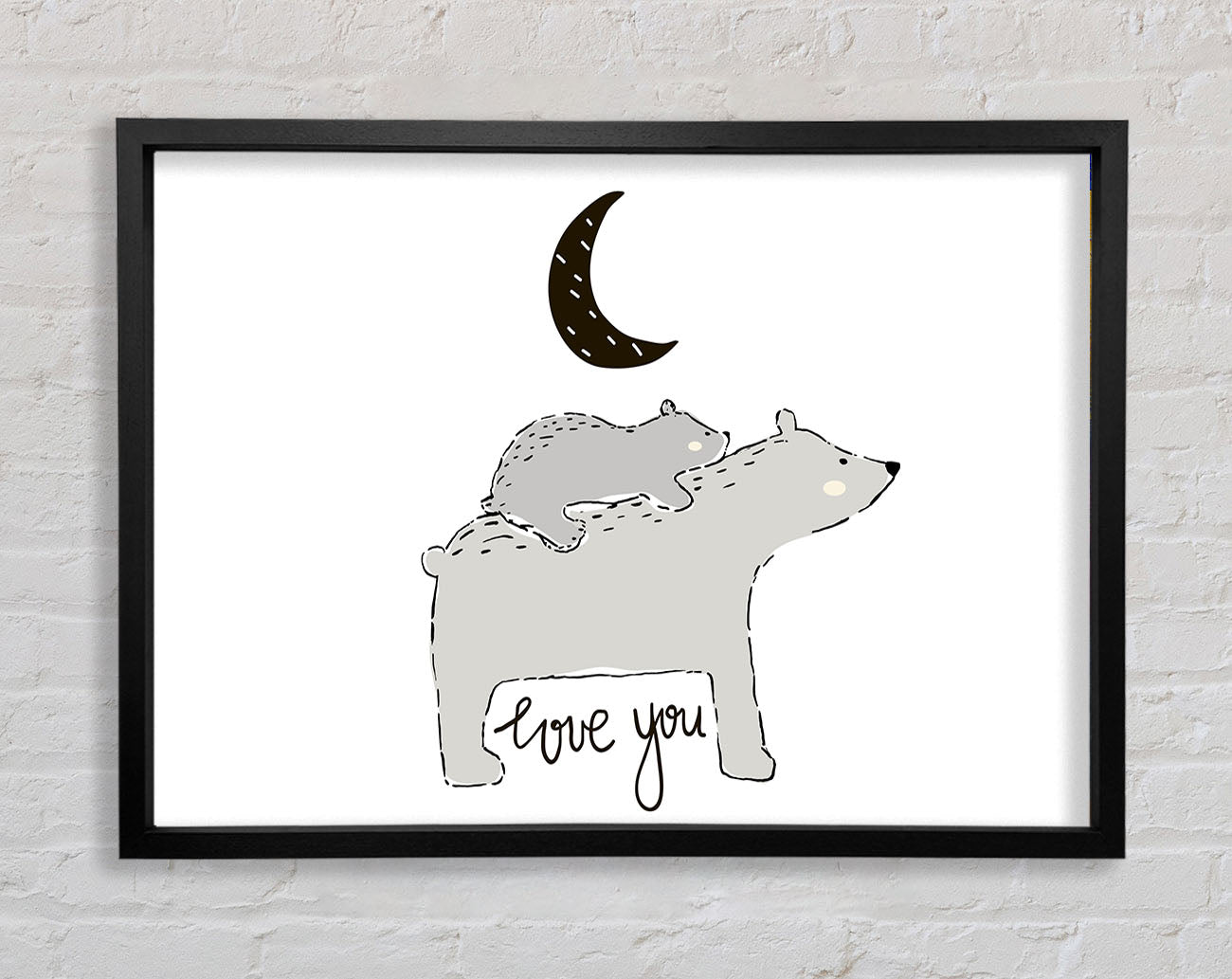 Bear Family Moon Framed Wall Art