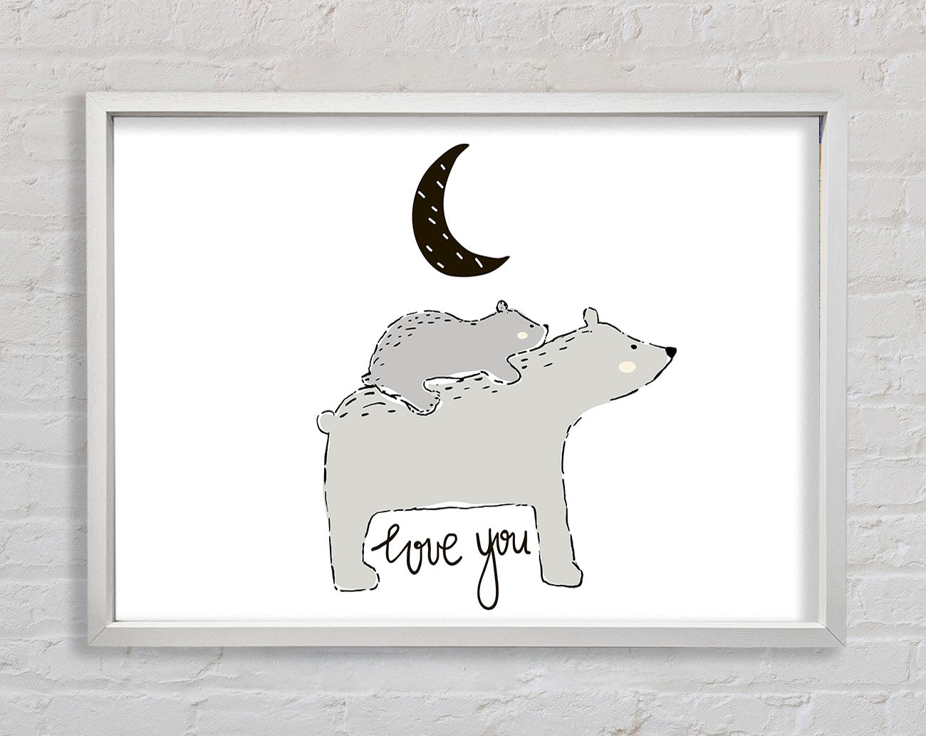 Bear Family Moon Framed Wall Art