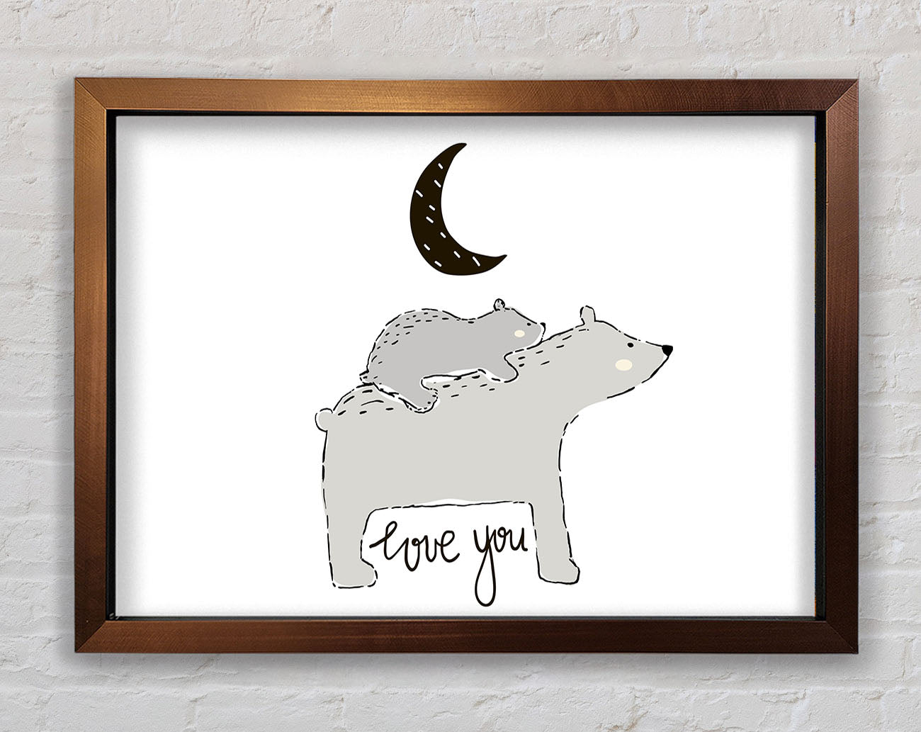 Bear Family Moon Framed Wall Art