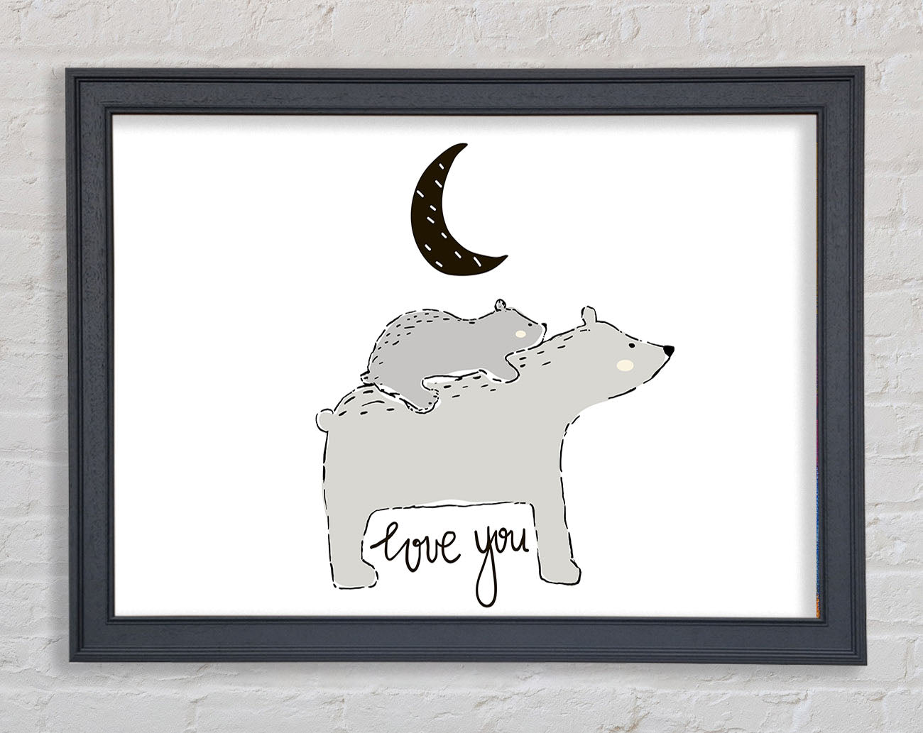 Bear Family Moon Framed Wall Art