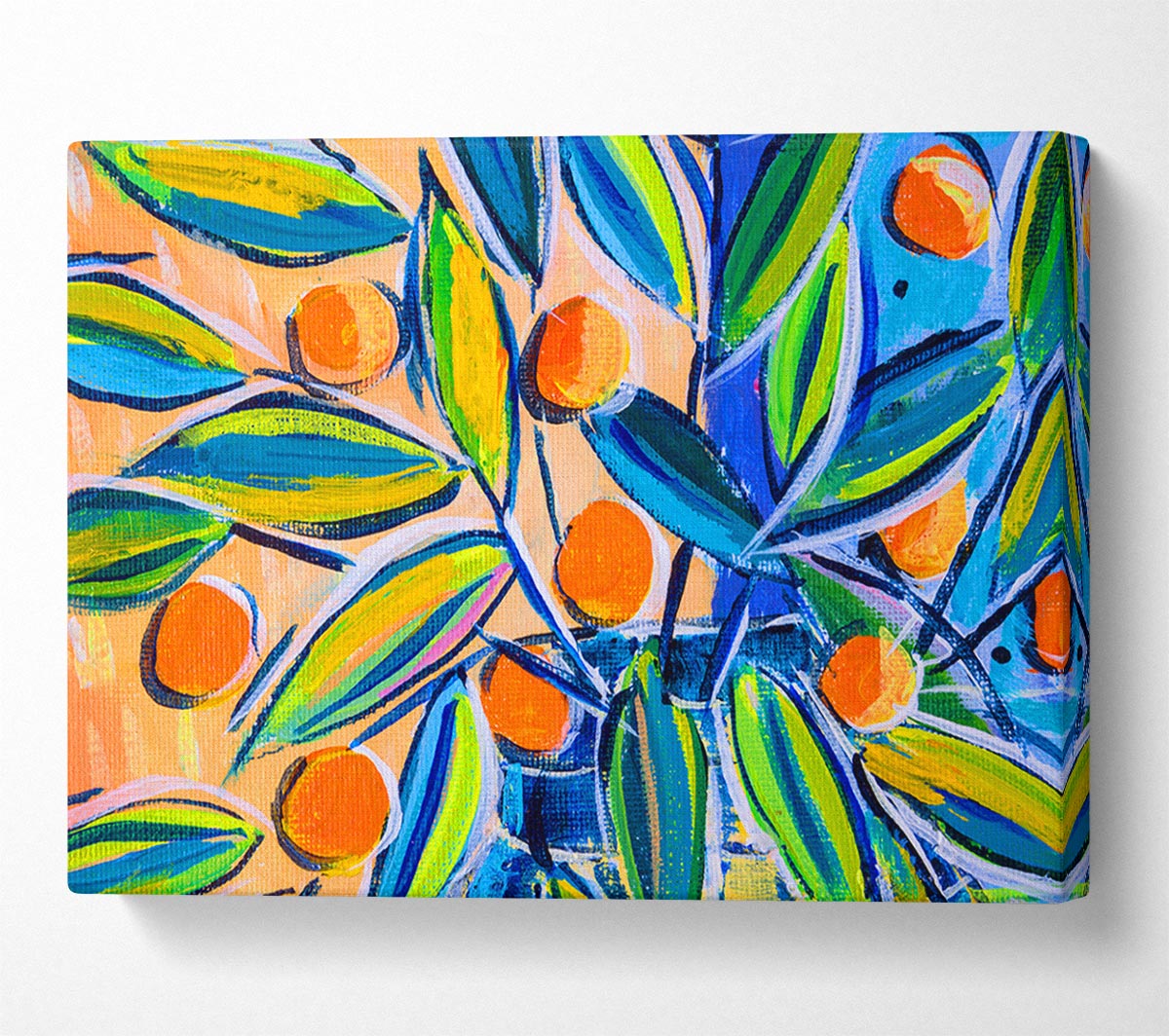 Bright Oranges On Tree Canvas Wall Art