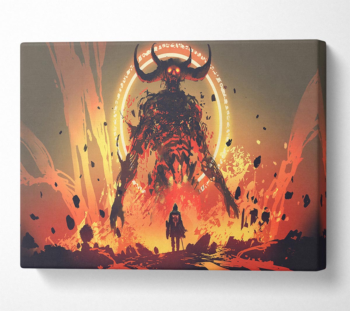 Demons Rise Above Warrior Canvas Wall Art
