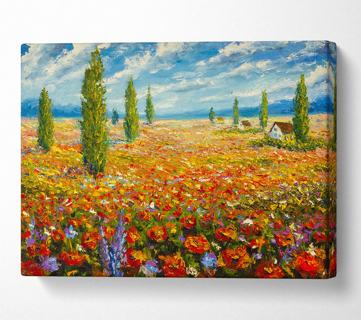 Field Of Trees And Flowers Canvas Wall Art