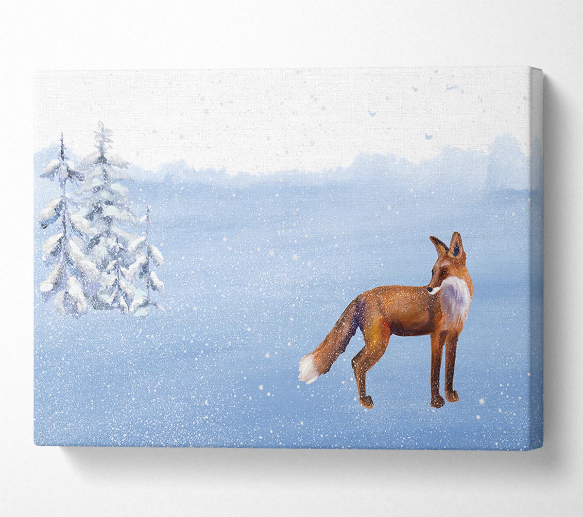 Fox In The Delicate Snow Canvas Wall Art