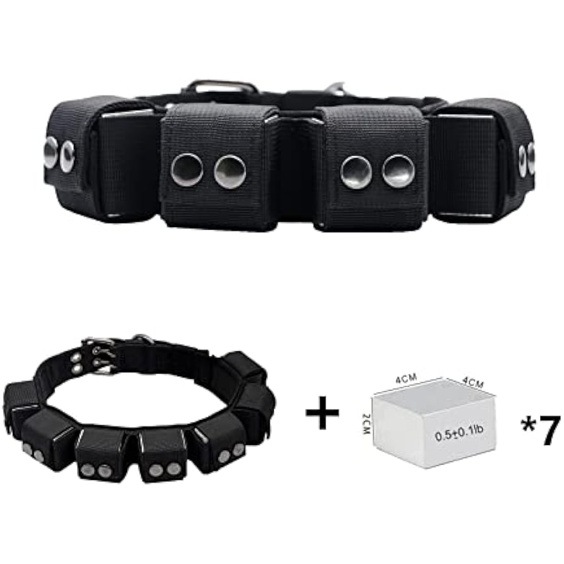 Walktime Tactical Weighted Dog Collar - Weights for Training & Exercise - Small, Medium, Large Dogs
