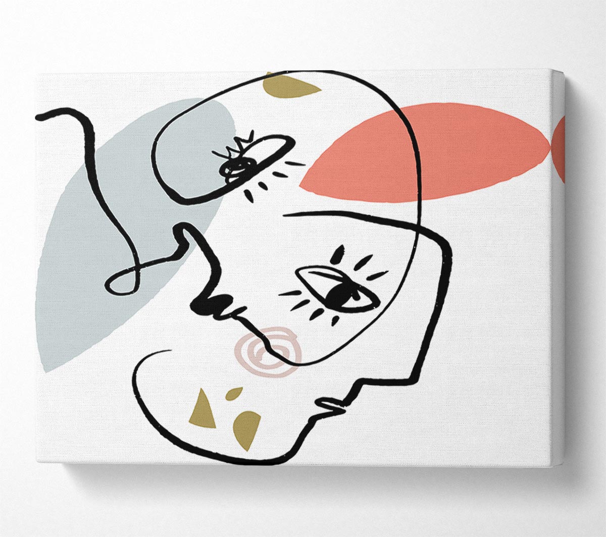 Abstract Line Drawing Faces Canvas Wall Art