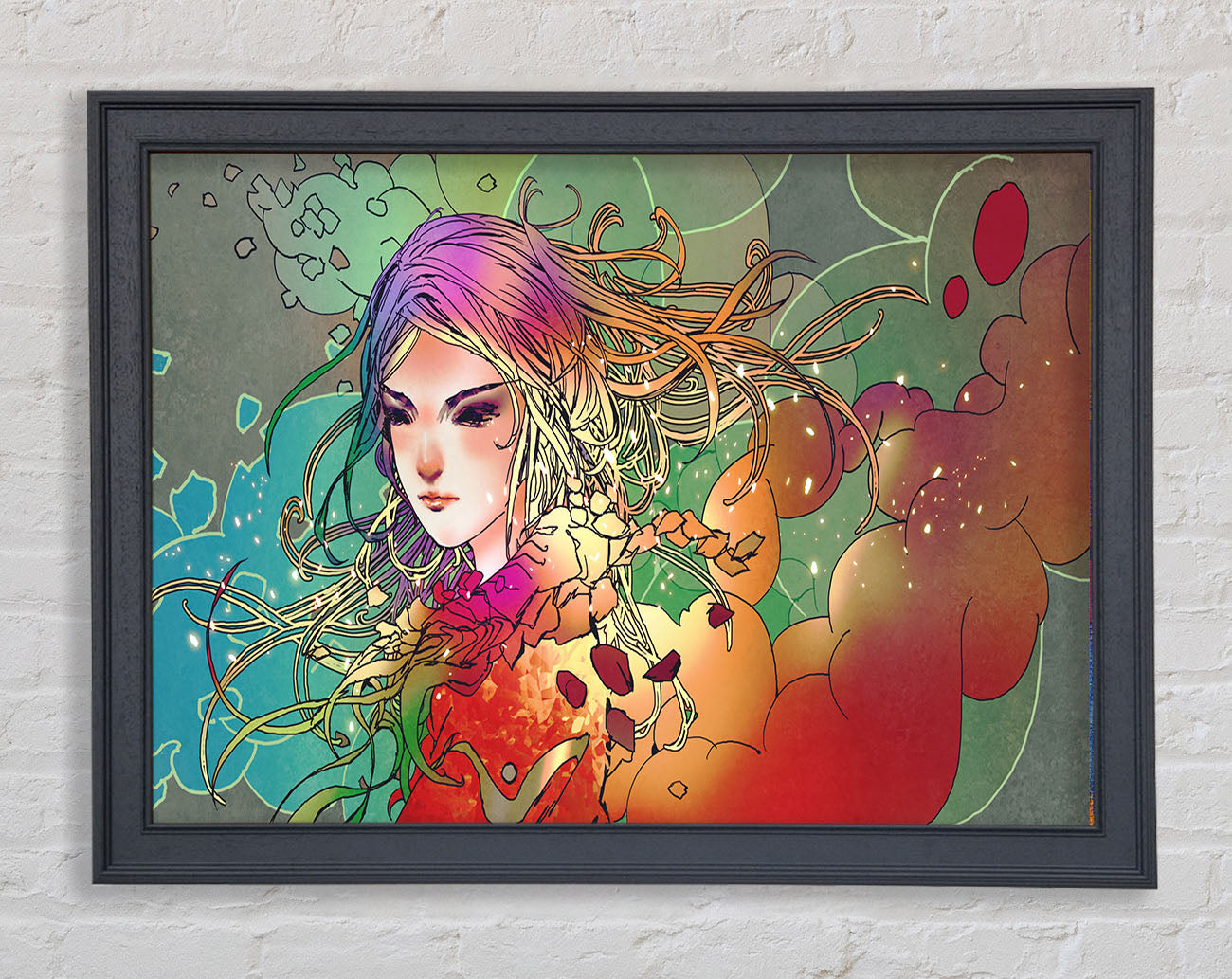 Clouds Of Colour Woman Framed Wall Art