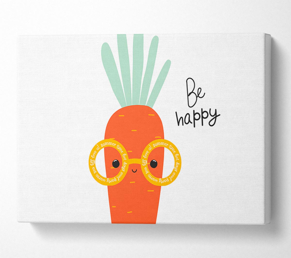 Be Happy Carrot Canvas Wall Art