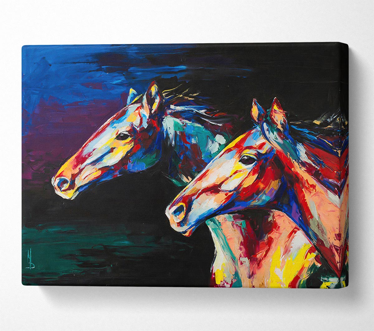 Two Running Horses Canvas Wall Art