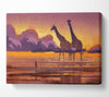 Giant Giraffes In The Distance Canvas Wall Art